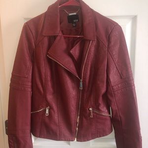 Red leather jacket